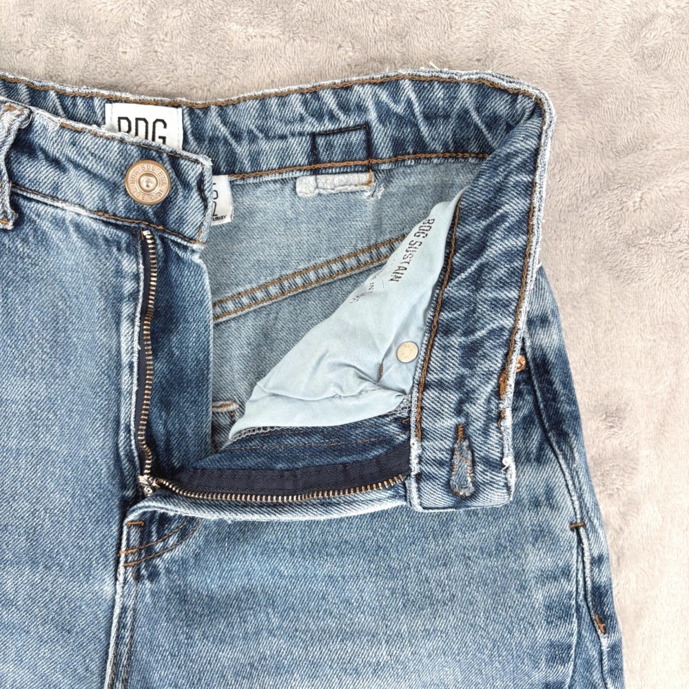 BDG Jeans Women 25 Fit 25x30.5 Logan Barrel Leg Cinch Back High Rise Distressed - Picture 10 of 16